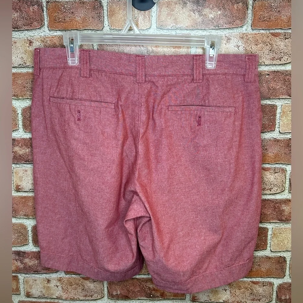 red chambray preppy old money Gramercy 100% cotton shorts size 9 inch sz 34